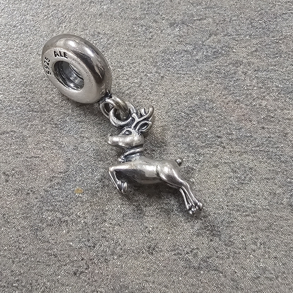Authentic Pandora Reindeer Christmas Charm